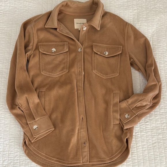 Thread & Supply plaid polar fleece shacket - Picture 1 of 2
